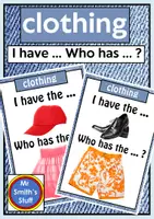 Vorschau - Spiele - I have ... Who has ...? CLOTHING / KLEIDUNG - Spiel und Merklblatt - Deckblatt