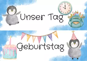 Vorschau - Präsentationen/Tafelbilder - Tagestransparenz Pinguin (1.-4. Klasse) - Deckblatt
