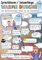 Vorschau - Poster - Warme Dusche - Sprechblasen + Satzanfänge / Grundschule Wertschätzung - Deckblatt