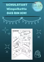 Vorschau - Anderer Materialtyp - 📚 SCHULSTART - Wimpelkette: Das bin ich! - Deckblatt