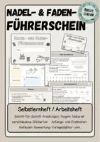 Vorschau - Arbeitsblätter - Nadel- und Faden-Führerschein・Selbstlernheft・nähen lernen・Arbeitsheft mit praktischen Übungen - Deckblatt