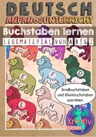 Vorschau - Mal- und Bastelvorlagen - Buchstabenpuzzle Löwen A his Z Buchstabeneinführung - Deckblatt