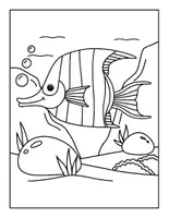 Aperçu - Apprentissages en autonomie - Livre de coloriage de poissons imprimable pour enfants - Page de couverture