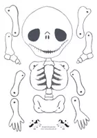 Vorschau - Mal- und Bastelvorlagen - Kleiner Skeleton-Hampelmann - Deckblatt