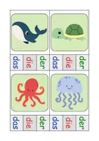 Vorschau - Spiele - Tiere im Wasser Klammerkarten mit Lösung - DaZ/DaF, Deutsch (Klasse 1 und 2) - Seite 2
