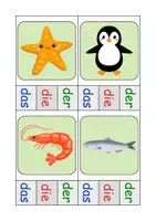 Vorschau - Spiele - Tiere im Wasser Klammerkarten mit Lösung - DaZ/DaF, Deutsch (Klasse 1 und 2) - Seite 3