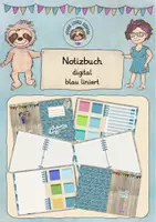 Vorschau - Anderer Materialtyp - Notizbuch blau liniert - Deckblatt