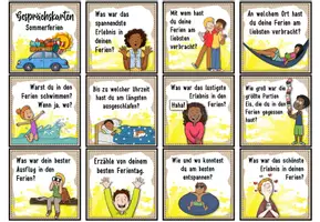Vorschau - Aufgabenkarten - Sommerferien Reflexion | Erzählkarten / Gesprächskarten - Seite 2