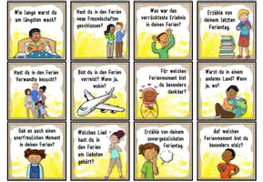 Vorschau - Aufgabenkarten - Sommerferien Reflexion | Erzählkarten / Gesprächskarten - Seite 3