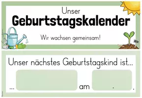 Vorschau - Mal- und Bastelvorlagen - Classroom-Management: Geburtstagskalender für die Grundschule (Blumen/"Gemeinsam wachsen") - Seite 2