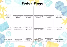Vorschau - Spiele - Ferien Bingo - Deckblatt
