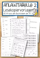 Vorschau - Anderer Materialtyp - Anlauttabelle 2 Lesekopiervorlagen (10 A4 aus den Buchstaben der AT 2) - Deckblatt