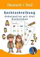 Vorschau - Arbeitsblätter - DAZ/DAF einfache Substantive mit drei Buchstaben - Deckblatt