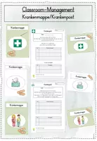 Vorschau - Arbeitsblätter - Krankenmappe / Krankenpost (farbig/weiß) - Deckblatt