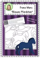 Vorschau - Arbeitsblätter - Franz Marc: "Blaues Pferdchen" - Ausmalbild - Deckblatt