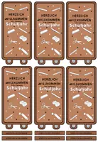 Vorschau - Mal- und Bastelvorlagen - Willkommensgruß für quadratische Schokolade "Herzlich willkommen im neuen Schuljahr" Schulanfang - Seite 3