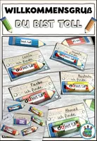Vorschau - Mal- und Bastelvorlagen - Willkommensgruß "Du bist toll" für den Schulanfang - Deckblatt