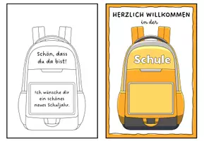 Vorschau - Mal- und Bastelvorlagen - Klappkarte "Willkommen (zurück) in der Schule" Schulanfang - Seite 3