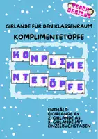 Vorschau - Poster - Girlande für den Klassenraum - Komplimentetöpfe - Deckblatt