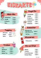 Vorschau - Unterrichtsreihen - Tafelbilder, Rechnen mit Geld. Eiskarte, Preistafel 1.Klasse, 2.Klasse, 3.Klasse Sommer - Seite 1
