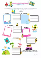 anteprima - Esercizi - Diario delle vacanze numerato classe seconda - Pagina di copertina