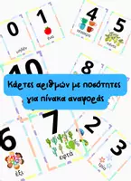 Προεπισκόπηση - Flashcards - Κάρτες αριθμών με ποσότητες για πίνακα αναφοράς - Εξώφυλλο