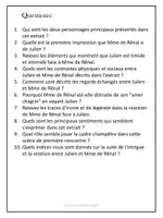 Aperçu - Feuilles d'exercices - Compréhension de lecture - Le Rouge et le noir (Stendhal) - Page de couverture