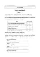 Vorschau - Arbeitsblätter - Aktiv und Passiv - Klassenarbeit - Seite 1