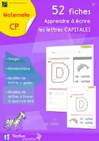 Aperçu - Feuilles d'exercices - Écrire les Lettres Majuscules MS GS CP - 52 Fiches Pédago - Page de couverture