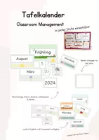 Vorschau - Fördermaterial/Inklusion - Tafelkalender für jede Klassenstufe in beige - Deckblatt