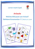 Vorschau - Spiele - Anlaute: Zu den dehnbaren Konsonanten werden Bilder gesucht - Deckblatt