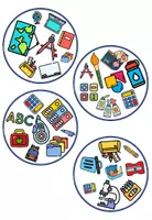 Vista previa - Unidades / Secuencias / Situaciones de Aprendizaje - Encuentra Dos Iguales (Escuela) - School Symbol Scramble Game - página 3