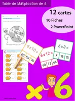 Aperçu - Feuilles d'exercices - Apprendre la Table de 6 - Cartes, Fiches et PowerPoints - Page de couverture