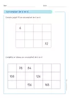 Aperçu - Feuilles d'exercices - Apprendre la Table de 6 - Cartes, Fiches et PowerPoints - Page 1