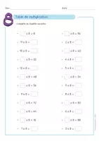 Aperçu - Feuilles d'exercices - Apprendre la Table de 8 - Cartes, Fiches et PowerPoints - Page 1