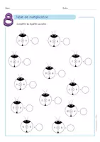 Aperçu - Feuilles d'exercices - Apprendre la Table de 8 - Cartes, Fiches et PowerPoints - Page 2