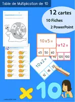 Aperçu - Feuilles d'exercices - Apprendre la Table de 10 - Cartes, Fiches et PowerPoints - Page de couverture