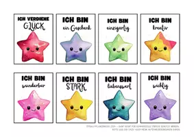 Vorschau - Anderer Materialtyp - Mutmachkarten Glückssterne | Positive Affirmationen für Kinder | Klasse 1–4 - Seite 2