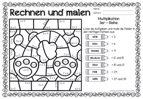 Vorschau - Arbeitsblätter - Rechen-Mal-Blätter - Multiplikation (Ostern) - Seite 3
