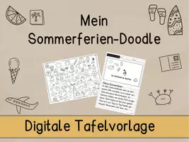 Vorschau - Arbeitsblätter - Sommerferien-Doodle - zeichnen & schreiben von den Ferien (Kl. 2-4) - Seite 1