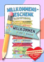 Vorschau - Arbeitsblätter - Willkommensgeschenk Schulanfang Bleistift Wimpel Bleistiftwimpel Schulstart Stiftwimpel - Deckblatt