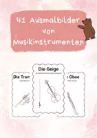 Vorschau - Mal- und Bastelvorlagen - 41 Ausmalbilder von Musikinstrumenten - Deckblatt