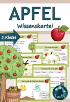 Vorschau - Text - 1./2.Klasse: Wissenskartei mit Infokarten zum Apfel - Deckblatt