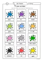 Vorschau - Arbeitsblätter - Kostenlos Lesen lernen, Klasse 1, Klasse 2, die Farben Lesen und Malen - Seite 2