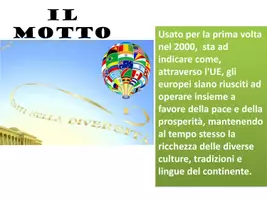 anteprima - Presentazioni / Lavagne - Il motto, l'inno e la moneta dell'UE - Pagina 1