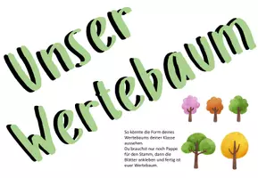 Vorschau - Poster - Werte / Wertebaum / Klassenprojekt - Deckblatt