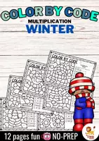 Vorschau - Arbeitsblätter - Color by code - Multiplication (Winter) - Deckblatt