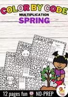 Vorschau - Arbeitsblätter - Color by code - Multiplication (Spring) - Deckblatt