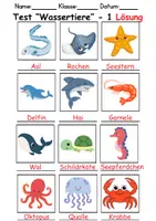Vorschau - Arbeitsblätter - Test Tiere im Wasser - DaZ/DaF, Deutsch, Sachunterricht (Klasse 1 und 2) - Seite 2