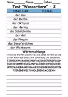 Vorschau - Arbeitsblätter - Test Tiere im Wasser - DaZ/DaF, Deutsch, Sachunterricht (Klasse 1 und 2) - Seite 3